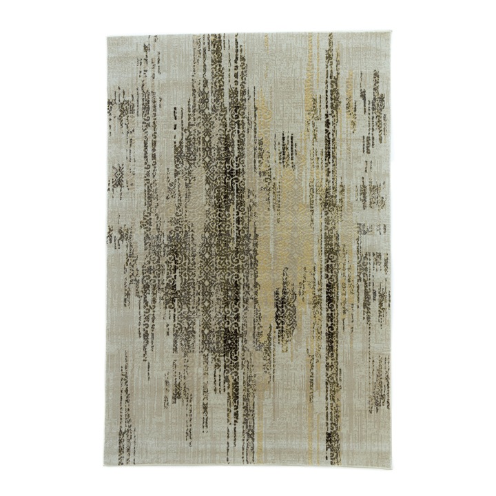 Covor Carpeta sintetic, Colectia Geo 4973-1-44011, Maro/Bej/Galben, design Modern 80x150 cm