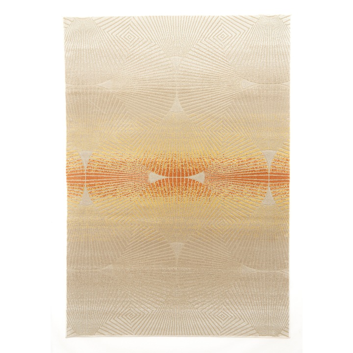 Covor Carpeta sintetic, Colectia Geo 1238-1-44011, Bej/Portocaliu, design Modern 200x300 cm