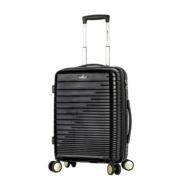 Troler Cabina Madisson SW33703, Polipropilena, 4 Roti Duble, Cifru, 55 cm, Negru