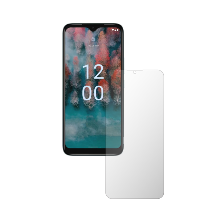Комплект от 2X iSkinz протектор за екран за Nokia C12 Pro - подходящ за калъф, невидим Skinz HD, ултра-прозрачен силикон с пълно покритие, залепващ и гъвкав