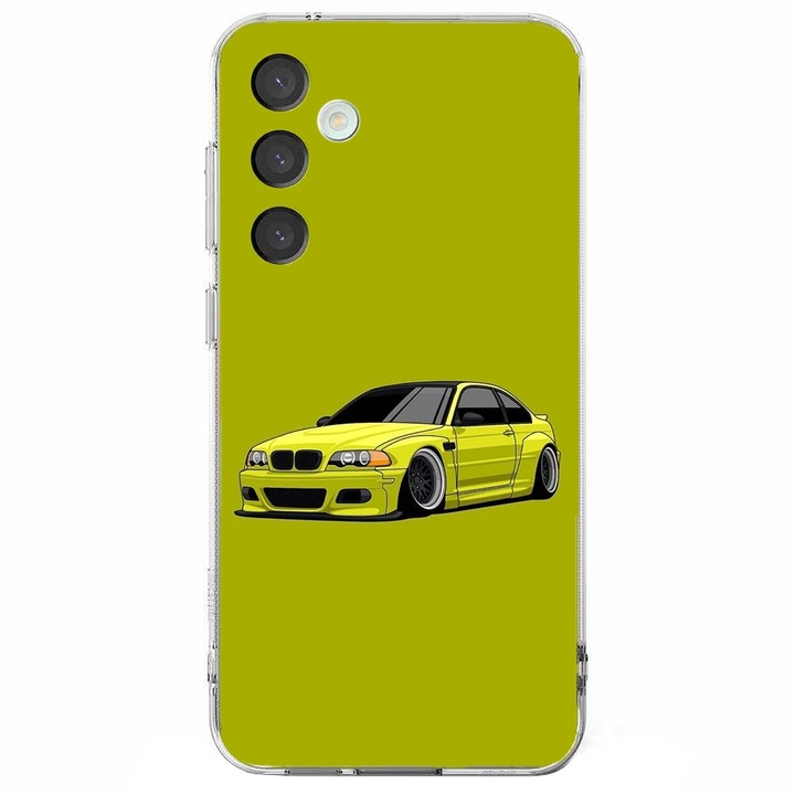Кейс съвместим с Samsung Galaxy A55 5G, Viceversa, модел E46 M4 BMW Lime Edition, силикон, TPU