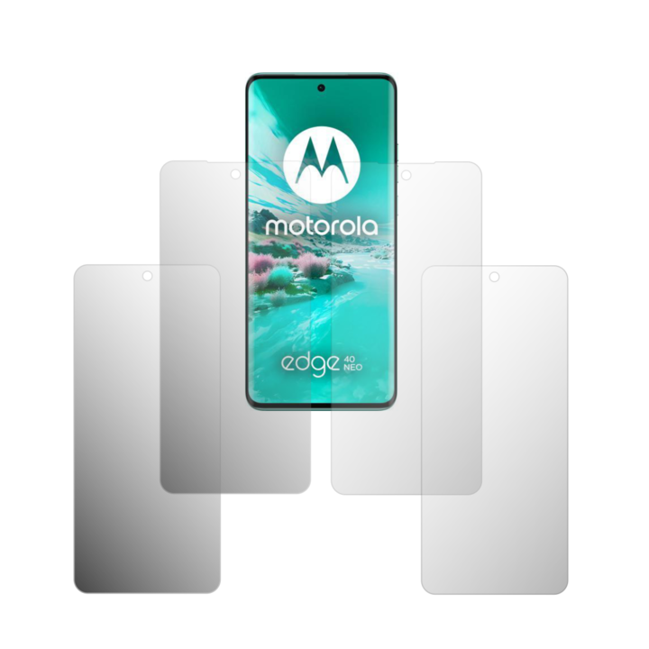 Set 4X Folie Protectie Ecran Folie24, pentru Motorola Edge 40 Neo, 2X Ultra-Clear + 2X Mate, Acoperire Full-Display si Case-Friendly, Adezive, Flexibile cu Auto Regenerare