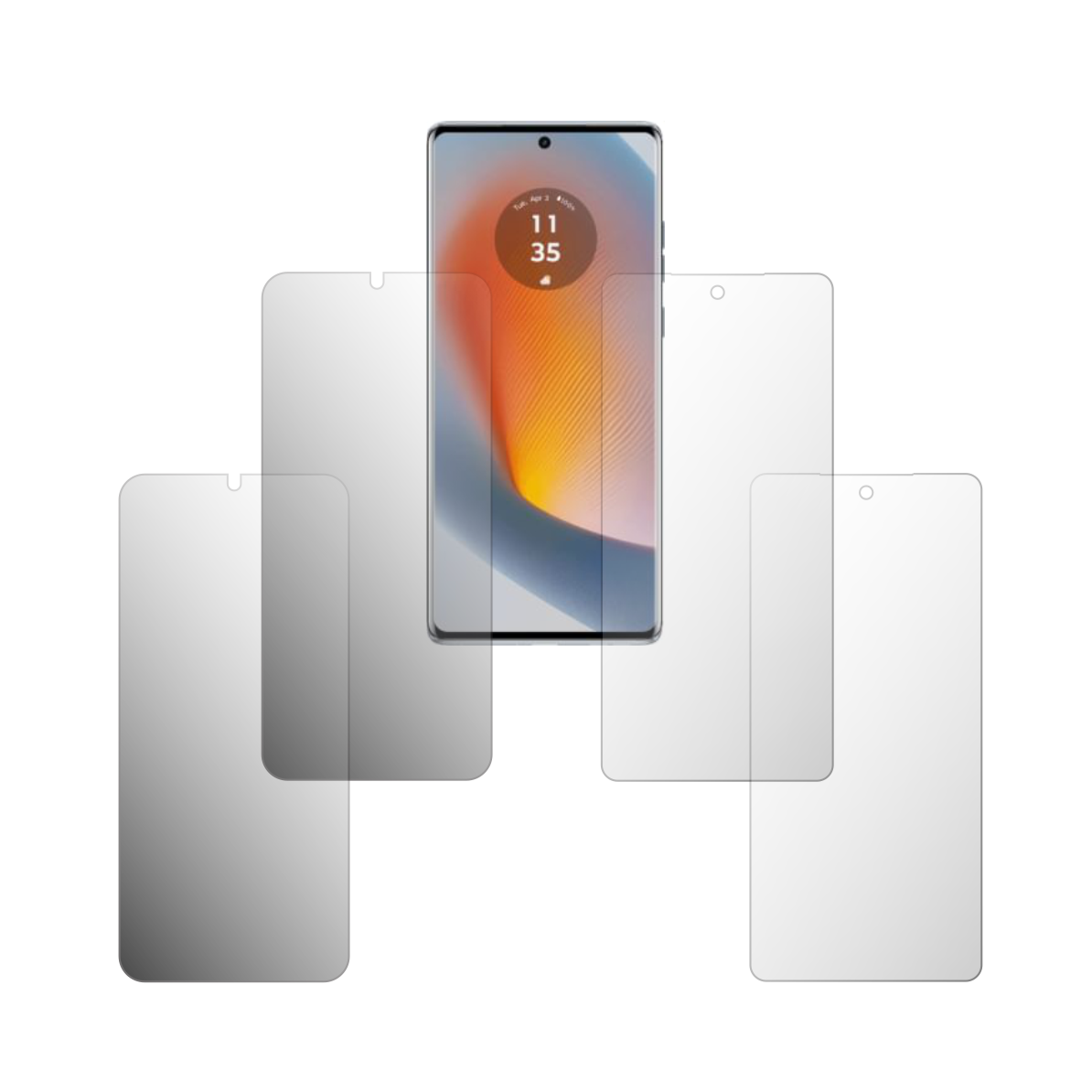 Set 4X Folie Protectie Ecran Folie24, pentru Motorola Edge 50 Fusion, 2X Ultra-Clear + 2X Mate, Acoperire Full-Display si Case-Friendly, Adezive, Flexibile cu Auto Regenerare