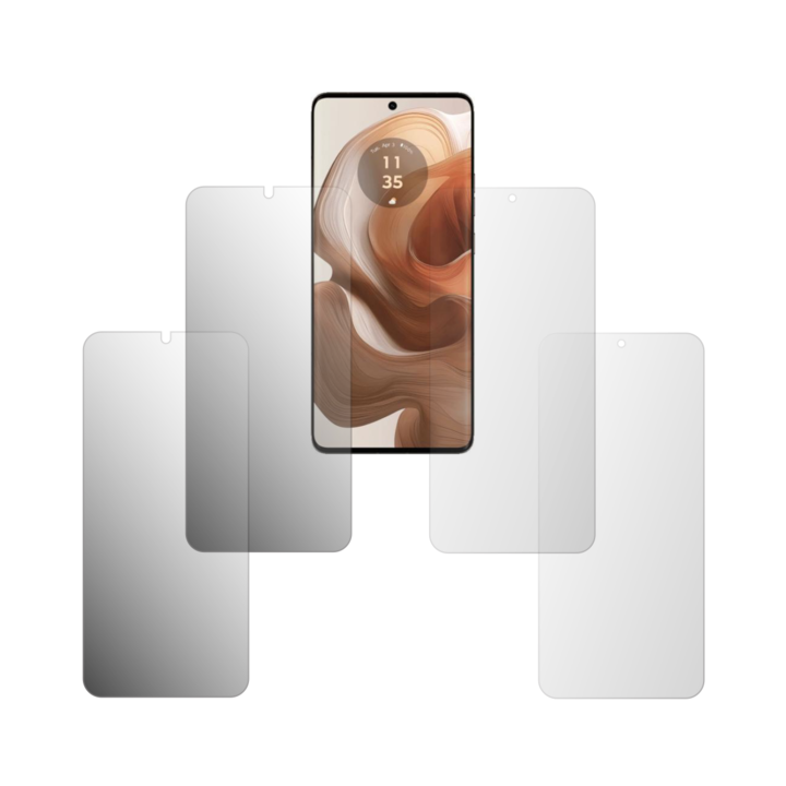 Комплект от 4 протектора за екран Folie24, за Motorola Edge 50 Ultra, 2X Ultra-Clear + 2X Matte, пълно покритие на дисплея и удобни за калъф, залепващи, гъвкави със саморегенериране