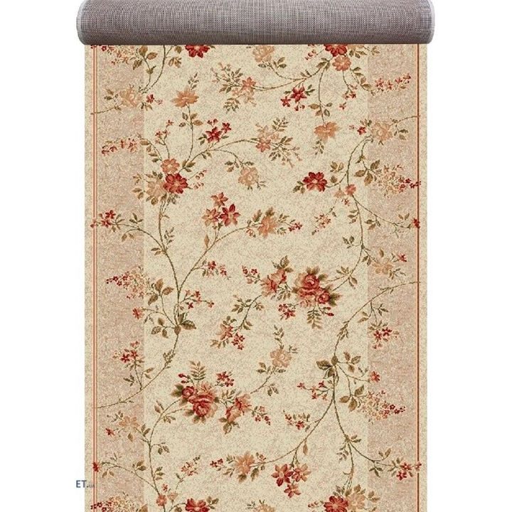 Traversa Moderna, Home Vista, Lotos 551, Crem / Grena, 80x300 cm