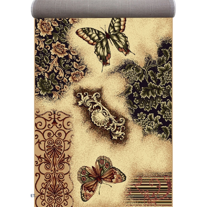 Пътека за коридор Home Vista, Lotos 1607 Butterflies, Бежов, 60x500 см