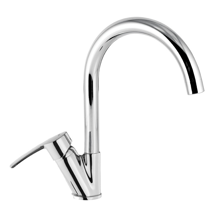 Смесител Forma Vita Sophia, За кухня, Висок чучур, Въртящ се, Керамичен механизъм, Месинг, Хром