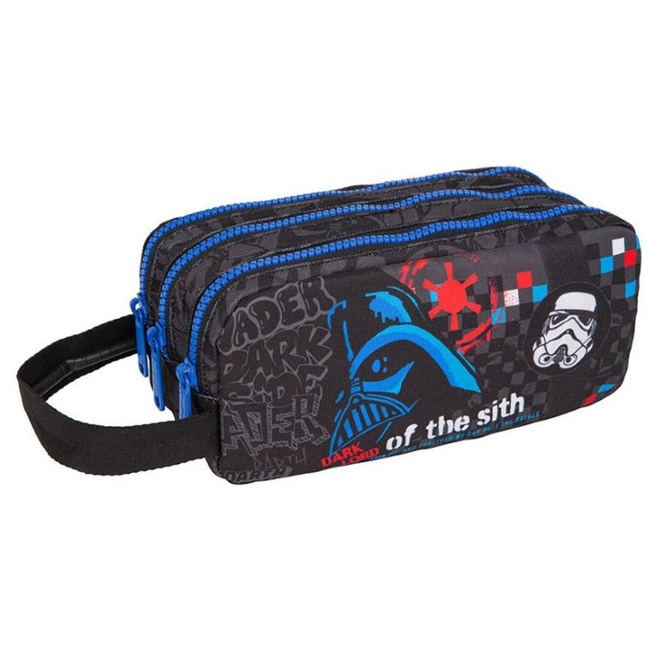 Ученически несесер с три ципа CoolPack Primus Star Wars, 23 x 11 x 6 cm, Многоцветен