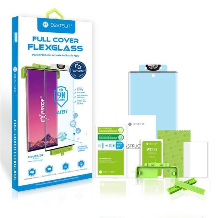 Folie protectie telefon, pentru SAMSUNG S21 FE, sticla 3D flexibila BESTSUIT, negru