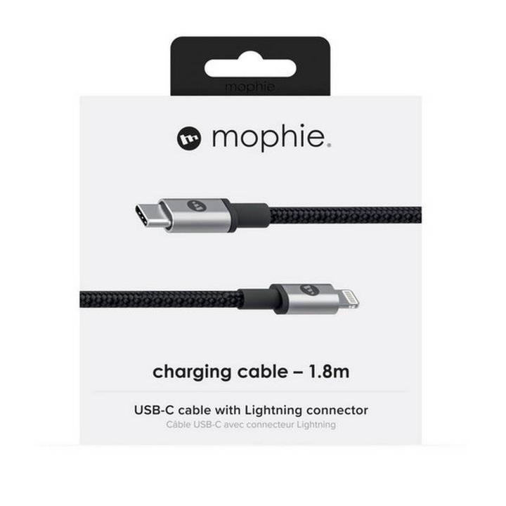Cablu USB-C pentru iPhone, Mophie (Lightning) 1m, negru