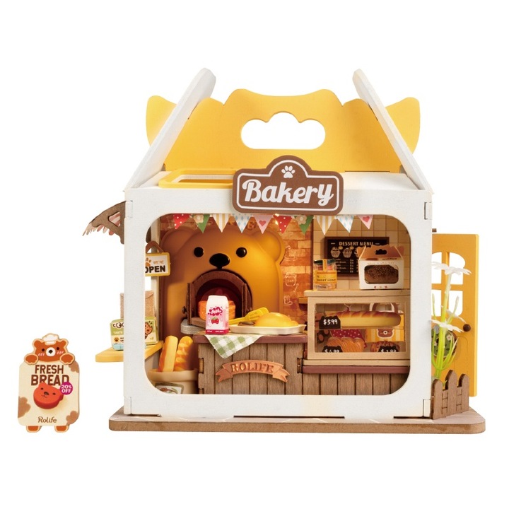 3D пъзел, Robotime, Teddy's Breadbox, дърво, 67 части