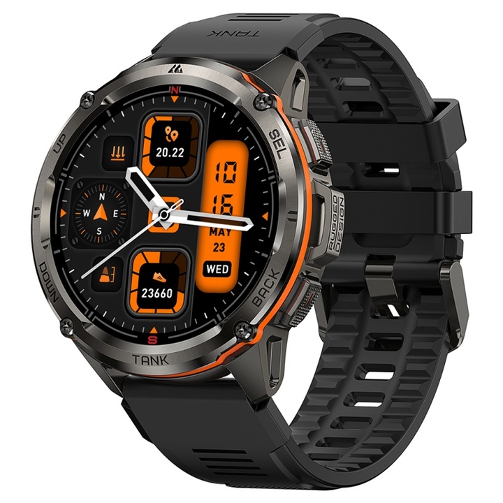 KOSPET T3 ULTRA Smartwatch, 1.43" AMOLED, GPS, 170 спортни режима, водоустойчив, телефонно обаждане, компас, висотомер
