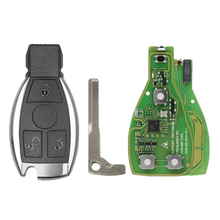 Set 5 Carcase Cheie Smart, 3 Butoane, Compatibilitate Mercedes-Benz, Versiune Imbunatatita, Fara Logo