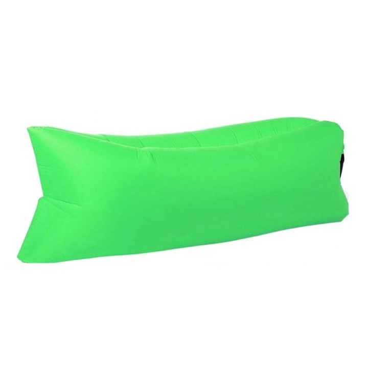 Felfújható kanapé, PrzydaSie.pl, Nylon, Vízálló, Maximális terhelés 180 kg, 186,5x67cm, Zöld