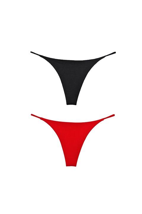 Vibranza - Sexy Milk selyem női tanga, 3 részes szett, 2 db fekete, 1 db piros, L méret