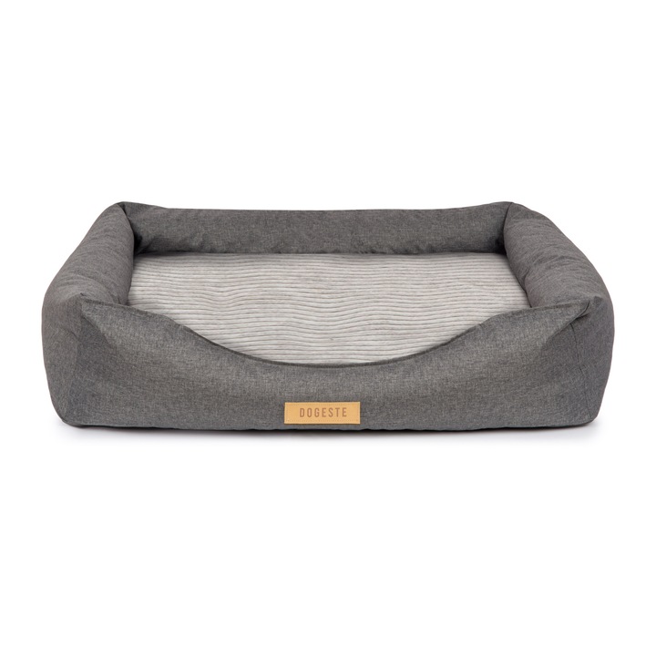 Pat ortopedic pentru caini de talie mare - lavabil - Gri XXL 100x82 cm