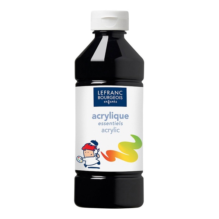Culoare acrilica, Lefranc & Bourgeois, Negru 265, 500ml