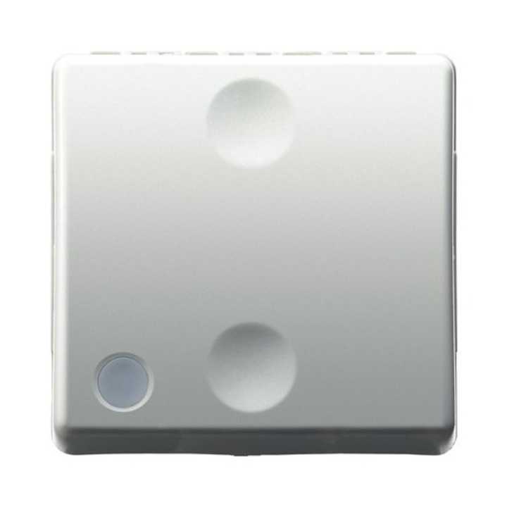 Intrerupator cap-scara simplu Gewiss 2 module cu locas pentru LED, alb