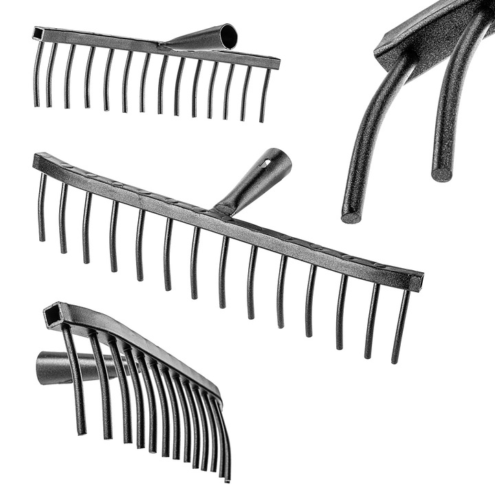 Grebla de gradina KADAX, 14 dinti, negru, 12x41x9cm