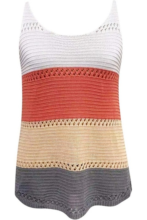 Hvepuo, Дамски бял плетен топ размер XXL