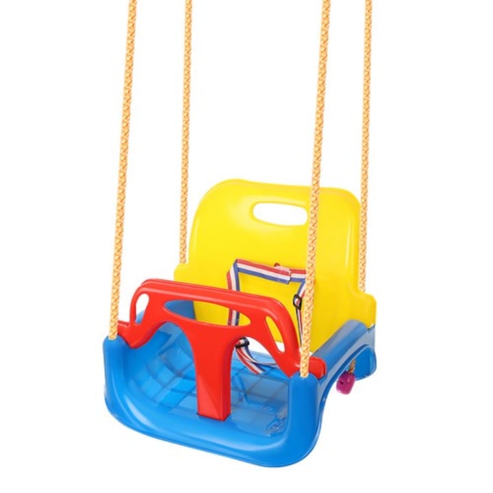 Детска и бебешка люлка 3 в 1 за вътрешна и външна употреба, "LikeSmart Tricolor Swing", лесна за сглобяване и транспортиране, 182 CM