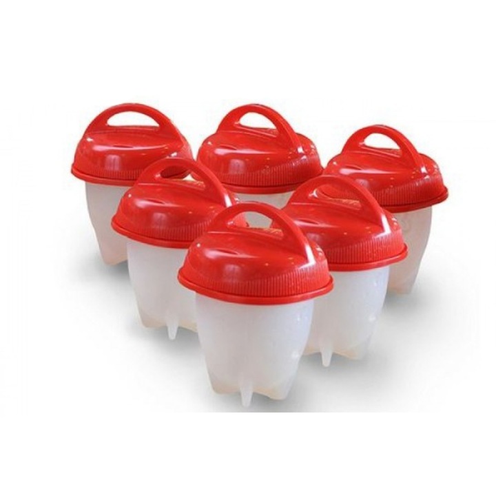 Szilikon tojásfőző forma szett, 6 db-os, tojás héj nélküli főzéséhez