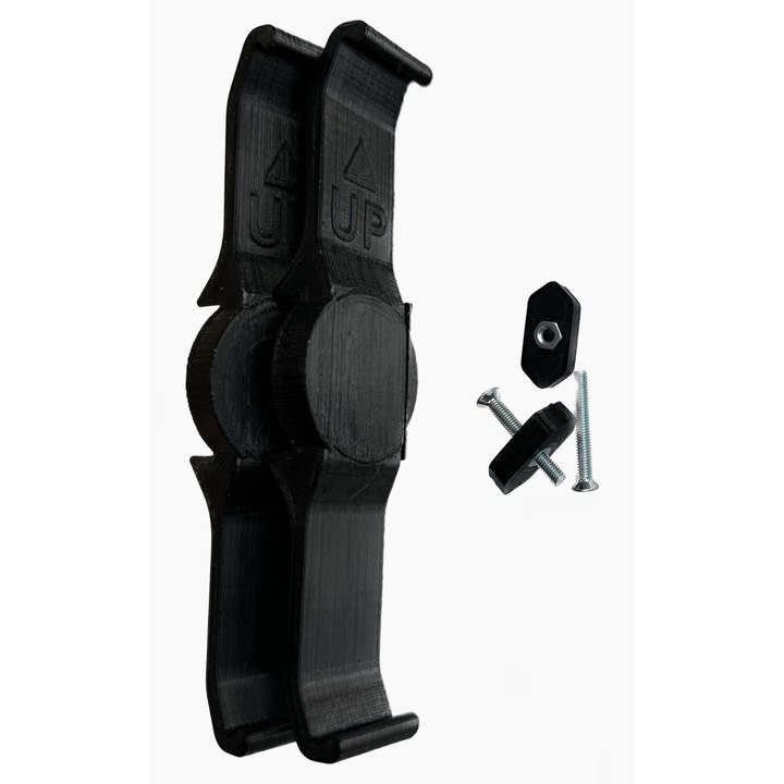 Suport numar inmatriculare auto cu Magnet RS, Grila Fagure, Set 2xbuc (fata), Negru