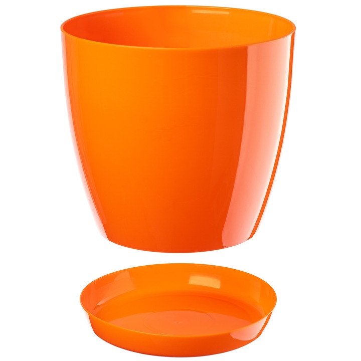 Ghiveci cu suport KADAX, plastic, portocaliu, 28x25cm