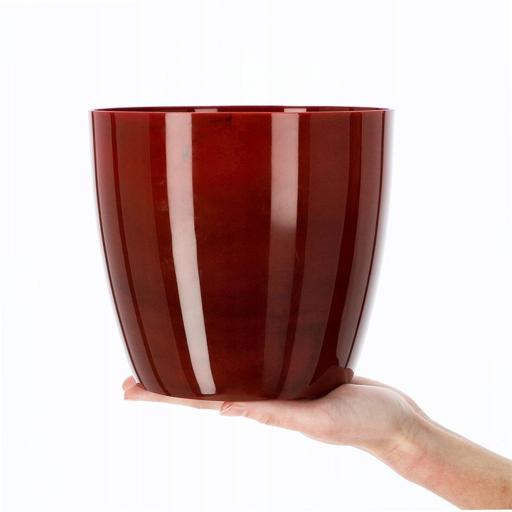 Ghiveci KADAX, plastic, rosu inchis, 18 x 16 cm