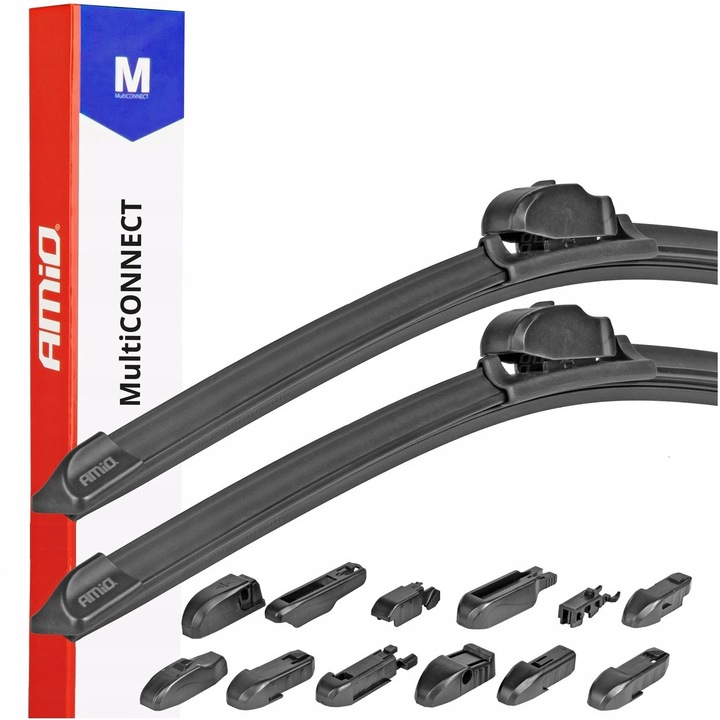 Set 2 Stergatoare Parbriz Plate 550mm Si 400mm, AWParts, Compatibil Cu Ford Fiesta 5 6, Fusion, Mazda 2, Lamele Stergere Silentioase, Adaptoare Multiple Incluse, Cauciuc Grafitat, Curatare Perfecta