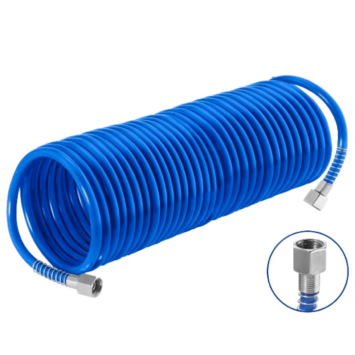Furtun pentru aer pentru compresor Wadfow, lungime 10m, diametru interior 5mm, exterior 8mm