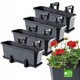 Set de 4 ghivece cu suporturi pentru balcon, KADAX, plastic, grafit, 40x17x15 cm