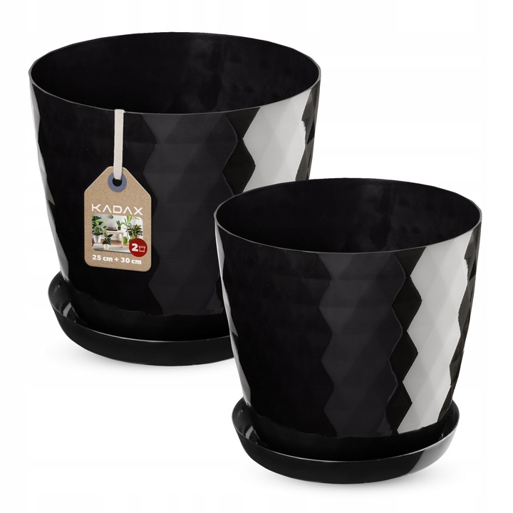 Set Ghiveci + Stand Negru 25+30cm