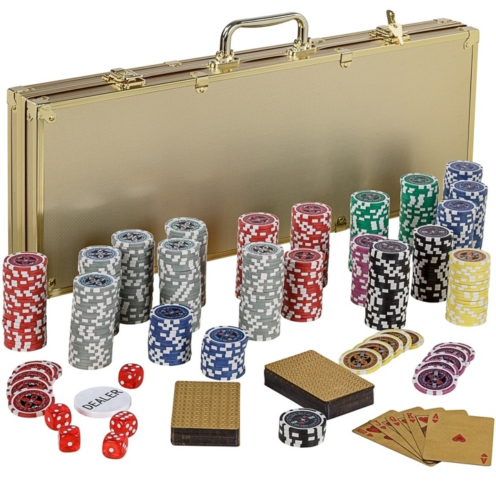 Set de poker, 500 de jetoane, Gold Edition, GAMES PLANET®