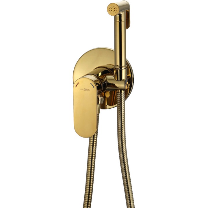 Смесител за биде за вграждане с комплект за вграждане, Mexen Milo, златен - 7599350-50