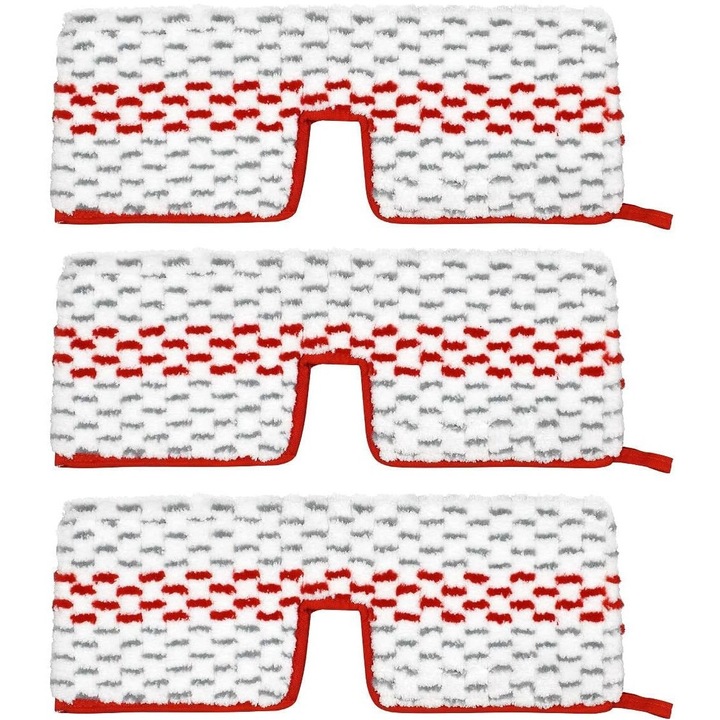 Set 3 Rezerve, Reptila, compatibile cu mop Vileda 1-2 Spray MAX, Alb/Rosu