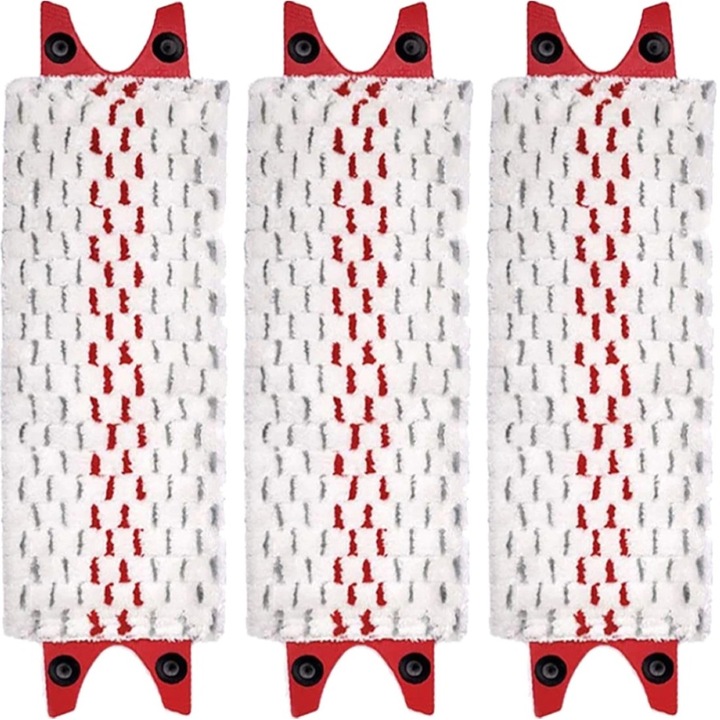 Set 3 Rezerve, Reptila, compatibile cu mop Vileda Ultramax Ultramat, Alb/Rosu