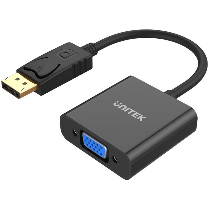 Unitek adapter, DisplayPort – VGA, FullHD, fekete