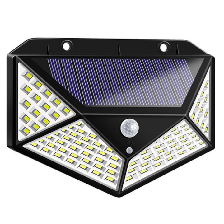 100 LED-es Mozgásérzékelős, napelemes LED lampa, HT