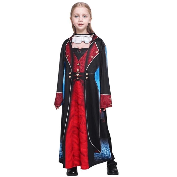Tunica de vampir pentru fete, GEMVIE, 110-120 cm, 4-6 ani