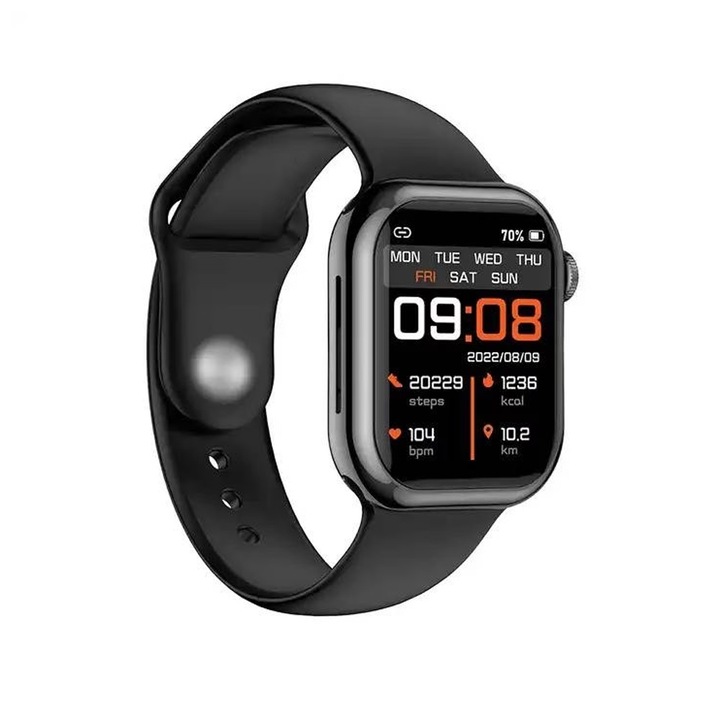 Ceas Inteligent ZenithFit Pro 1.83'' HD Screen, Bluetooth Call 5.0, Smartwatch Performant, Capacitate Baterie 260mAh, Multiple Functii, Heart Rate Monitor, Blood Pressure, Monitorizare Parametrii Vitali, Sports Modes, Negru