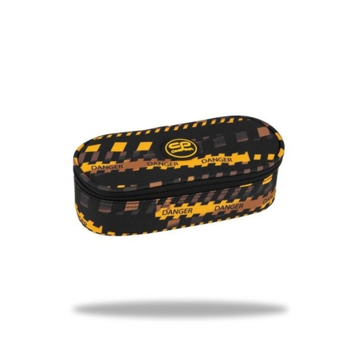 Penar oval CoolPack, impermeabil, 22x10x6,5cm, negru/galben