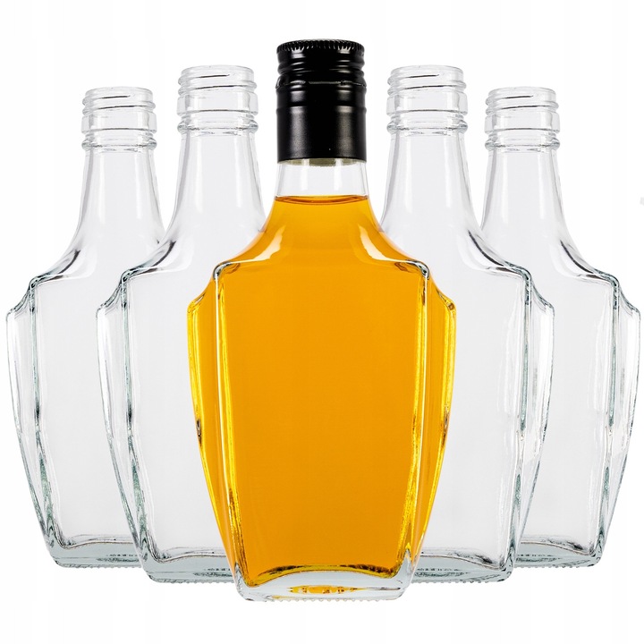 Sticla Decorativa, Superbutelki, Bonaparte, 250 ml, Sticla Solida, Groasa, Forma Eleganta, Pentru Lichioruri, Bimber, Bauturi, Ca Si Idee De Cadou, Inaltime 17 cm, Latime 8.5 cm, Greutate 240 G, 10 Buc