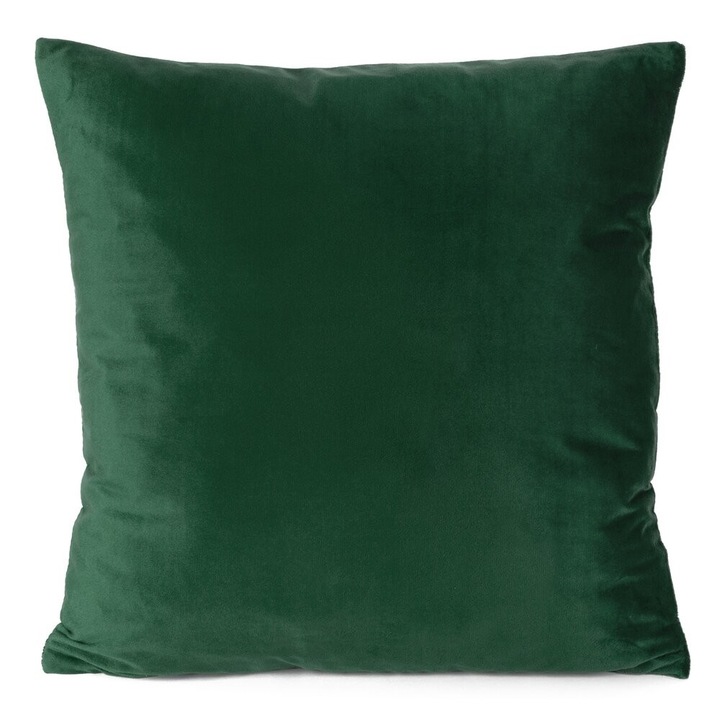 Fata De Perna, Eurofirany, Elora, Glamour, Neteda, Patrat, 45x45 cm, Poliester, Verde