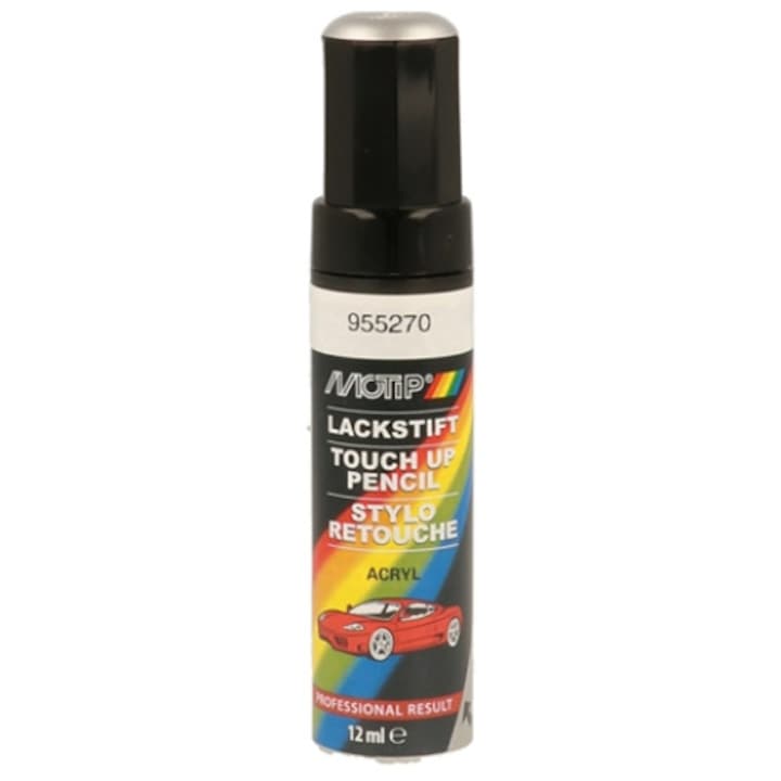Marker vopsea retus auto MOTIP KOMPAKT LACKSTIFT Acryl, culoare argintiu metalizat, 12 ml, durabil, uscare rapida