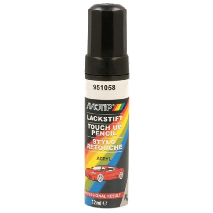 Marker vopsea retus auto MOTIP KOMPAKT LACKSTIFT Acryl, umplere excelenta, durabil, culoare gri metalizat, 12 ml