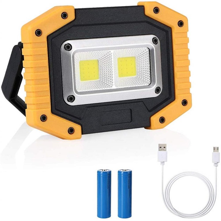 Jormftte LED работна светлина, 30W, COB, водоустойчивост IP66, въртяща се опора, бяла
