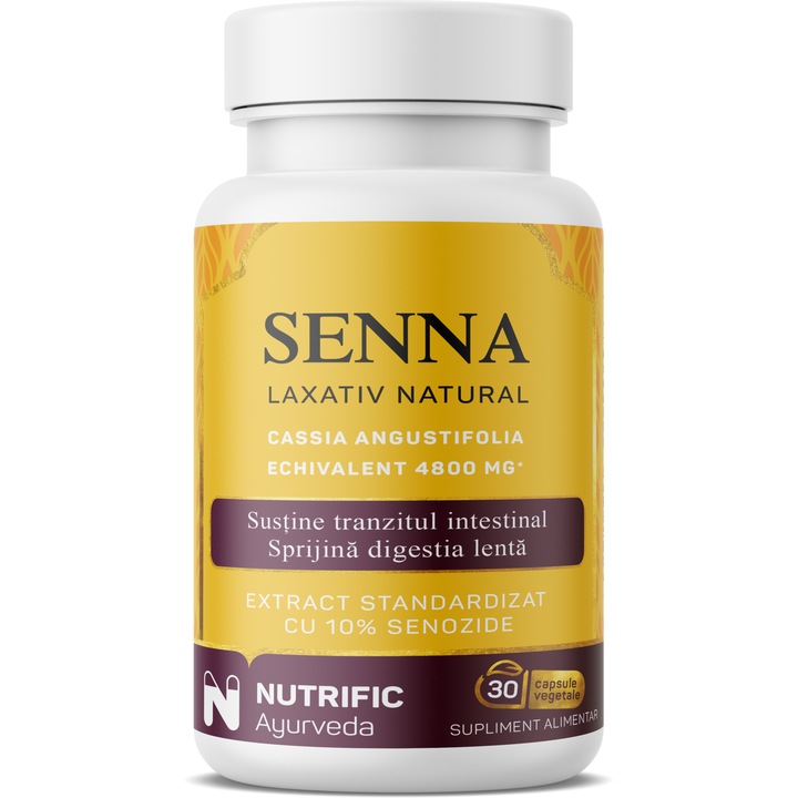 Supliment alimentar Senna, laxativ natural, 30 capsule vegetale, Nutrific