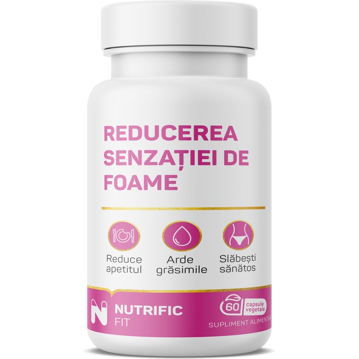 Supliment alimentar Reducerea senzatiei de foame, reduce pofta de mancare si stimuleaza digestia, 60 capsule vegetale, Nutrific