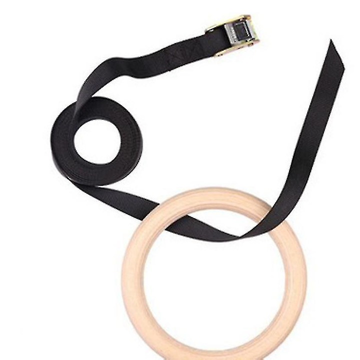 Sunmostar fitnesz gyűrű, természetes fa, tömör támaszték, 28 mm vastag